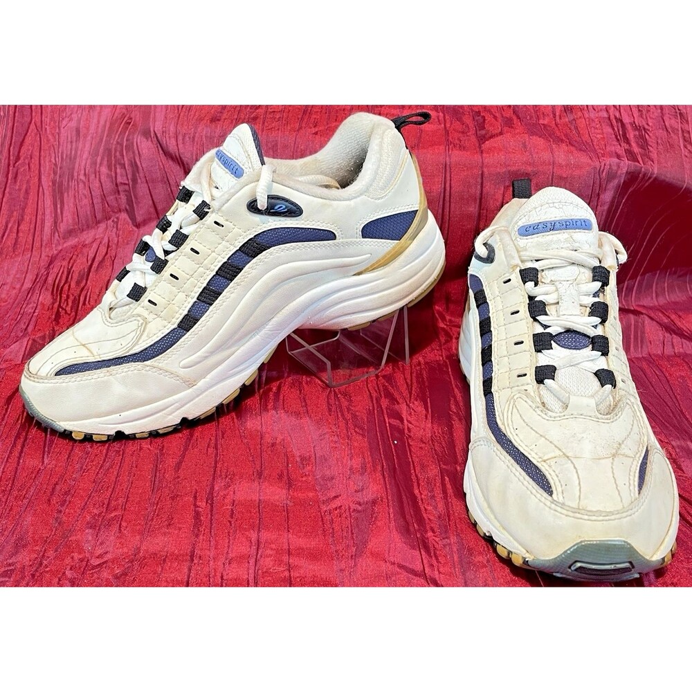 Womens Easy Spirit White Walk-Run Athletic Shoes Snakers sz 6.5